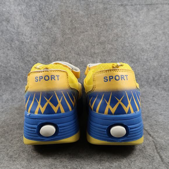 Casual Shoes Mens 8.5 Wheeled Sneakers Yellow Blue Sport Active Skate Roll - Picture 5 of 11